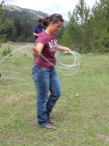 Roping with the 4H kids.