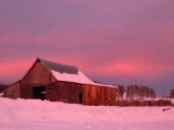 Sunset and the barn